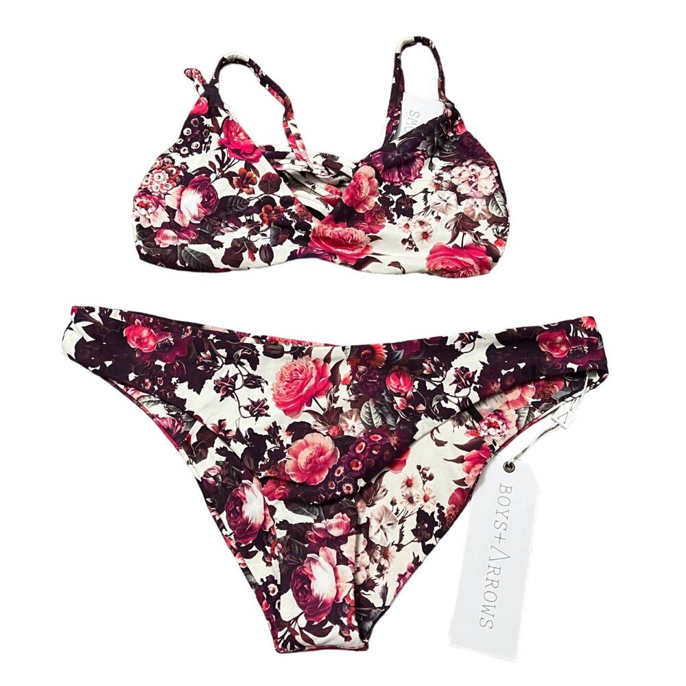 Boys + Arrows Dylan Bikini in Girl Floral Print Strappy Womens M/L NEW